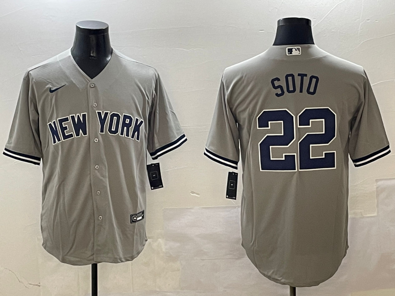 Men's New York Yankees Juan Soto #22 Gray Jersey
